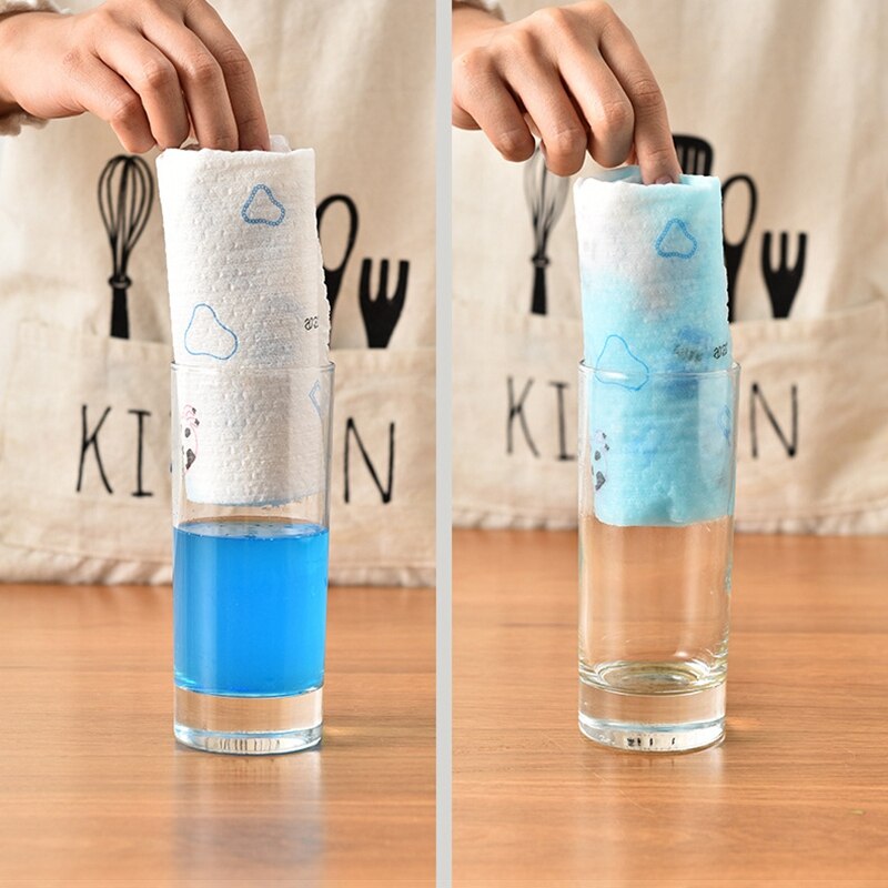 50Pcs / Roll Kitchen Paper Towel Washable Cleaning Wipes Kitchen Rag Waterproof Towel Kitchen