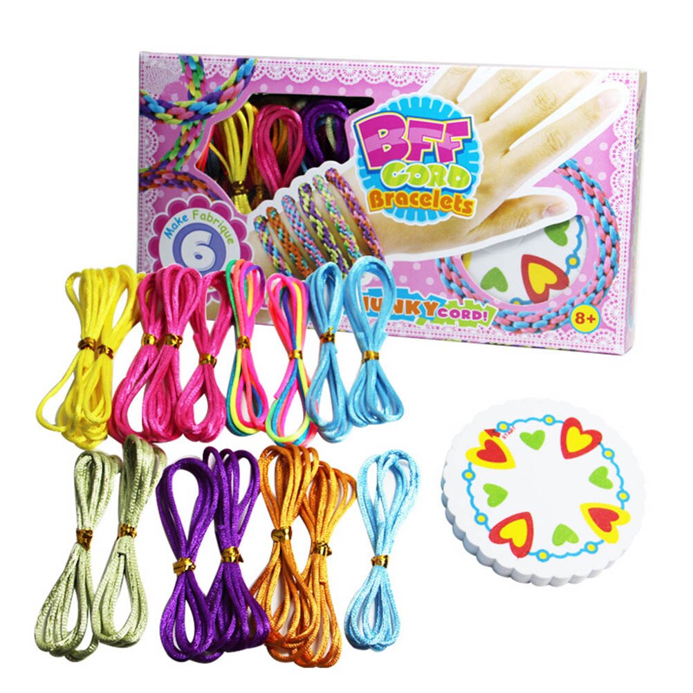 DIY Rainbow Braided Rope Bracelet Making Set DIY Bracelets Kit Girl Birthday Bracelet Making Tools Set DIY Crafts #30