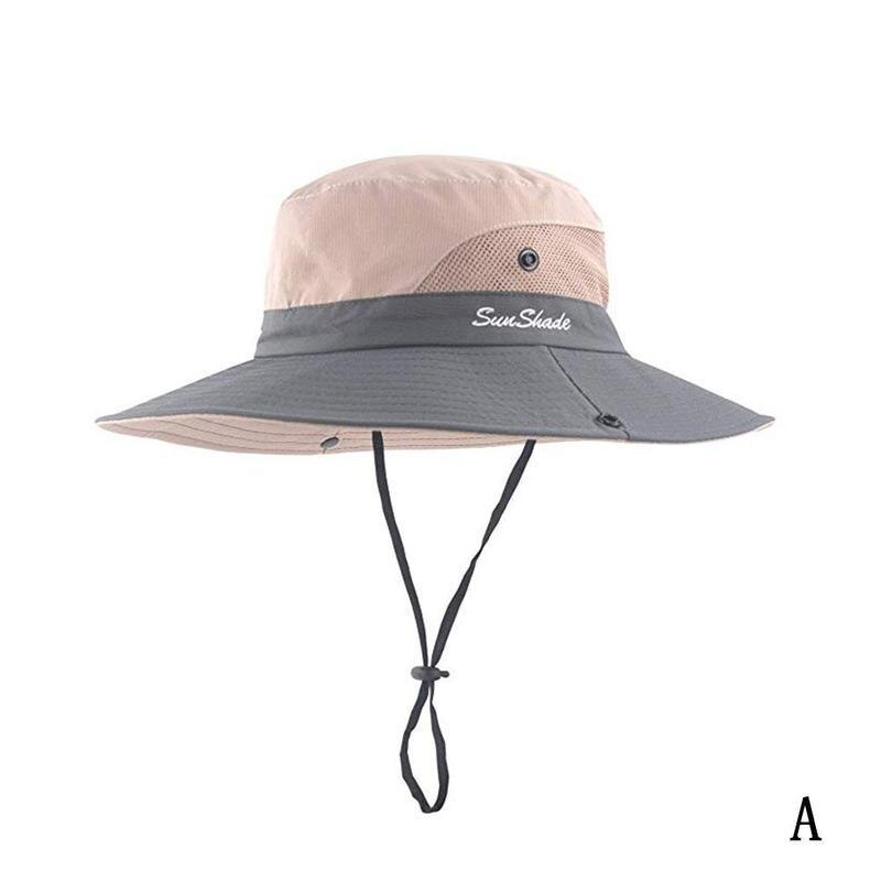 Fisk hat hat sol uv beskyttelse upf 50+  sol hat spand sommer mænd kvinder lange store brede rand bob vandreture udendørs hat: -en