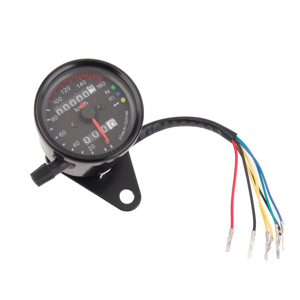 Motorcycle Speedometer Odometer Gauge 0-160km/h, LED Backlight