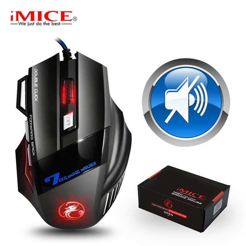 Gaming Mouse Gamer 7 Button 5500DPI Wired Ergonomic Mouse Led Mause Computer Mouse Silent USB PC Mice with Backlight for Laptop