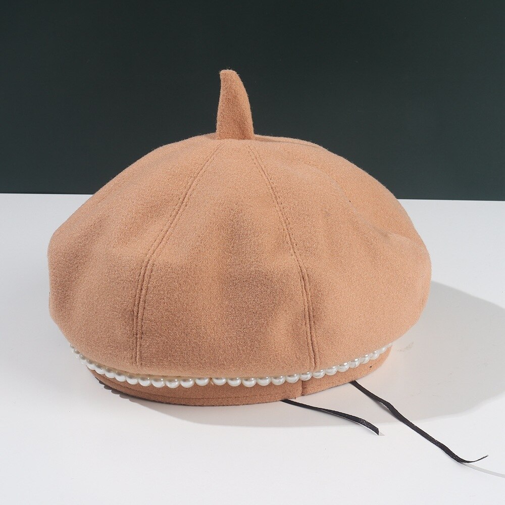 Winter Baret Meisje Mooie Cartoon Beer Parel Schilder Han Editie Kinderen Doek Cap, Mode Hoed