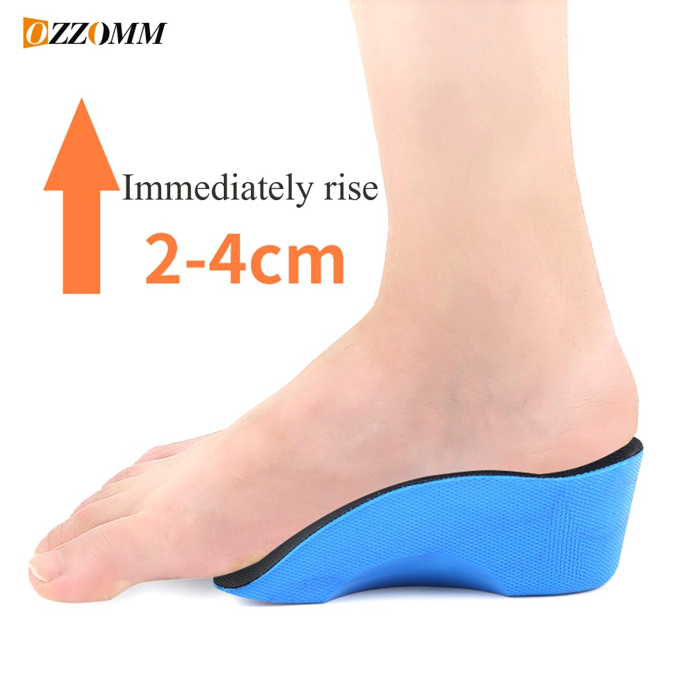 1 paar PU hoogteverhogende inlegzolen, schokabsorptie hielkussenkussens, hoogte 2-4 cm antislip liftschoenen inzetstukken voor mannen en vrouwen