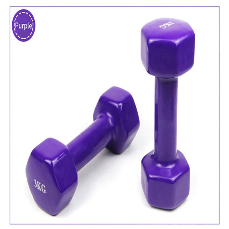 New1Kg Fitness Dumbbell women's fitness dumbbell Arms For Fitness Gym sports goods equipment 2pc: Smooth purple 1kg