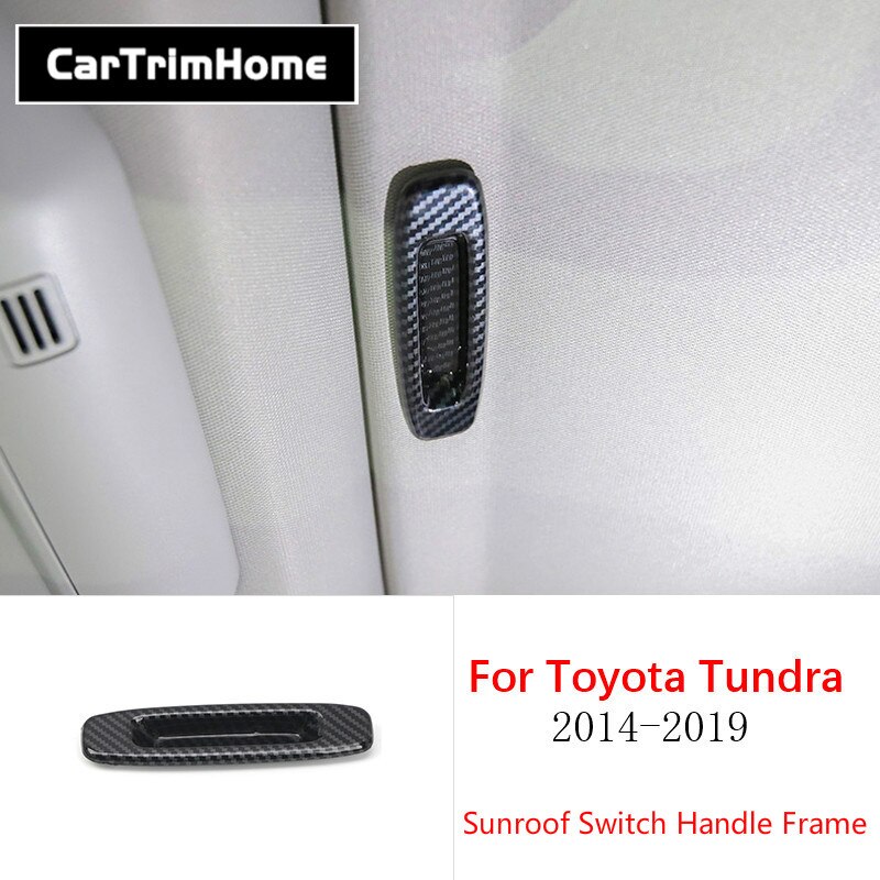 For Toyota Tundra accessories Interior Trim ABS Carbon Fiber Side Gear Position Panel Cover Trim: sunroof handle trim