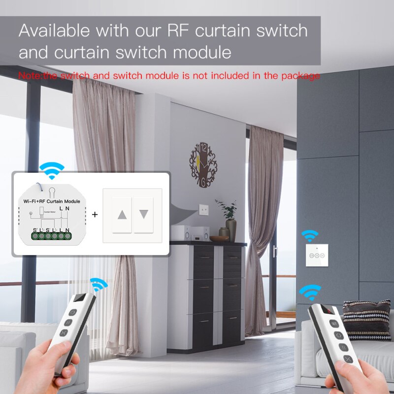 9 Channel RF433 Remote Control For WiFi Curtain Switch RF Roller Blinds Module Battery Powered Curtain Accessories Emitter