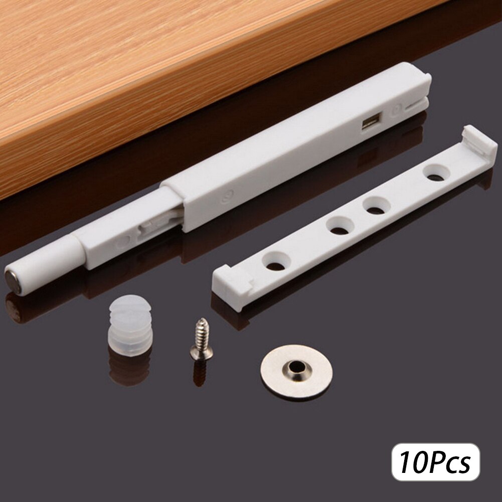 Geluid verminderen beschermen magnetische tip deur open duwen hardware lade keuken demper buffer eenvoudig te installeren huis meubels kast vangen: Wit 10 stuks