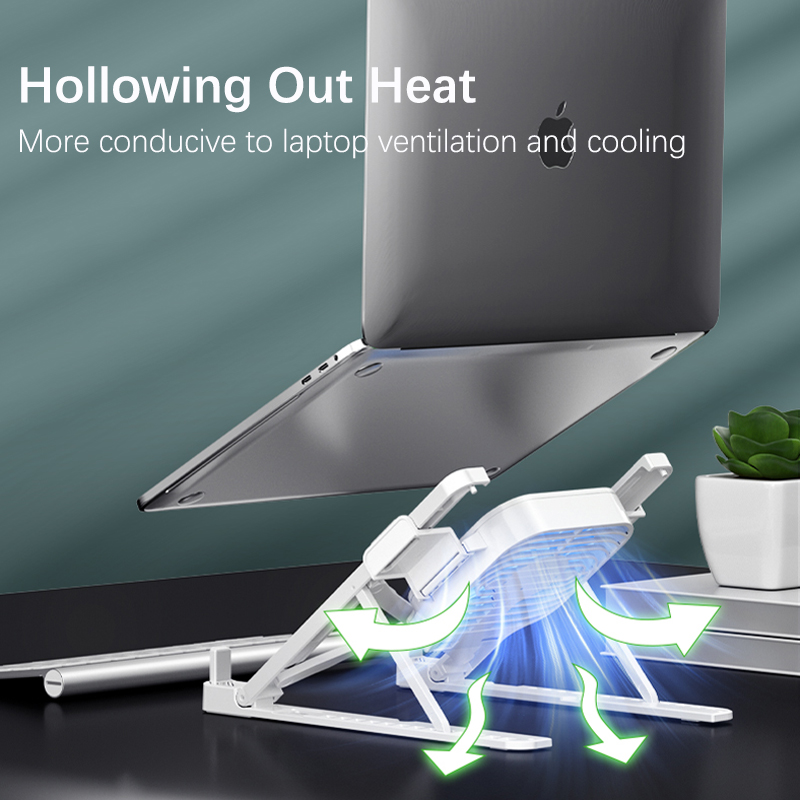 Opvouwbare laptop tafel,Opvouwbare Laptop Stand Met Koelventilator Dsektop Base Ondersteuning Notebook Stand Voor Macbook Draagbare Laptop Houder Cooling Beugel