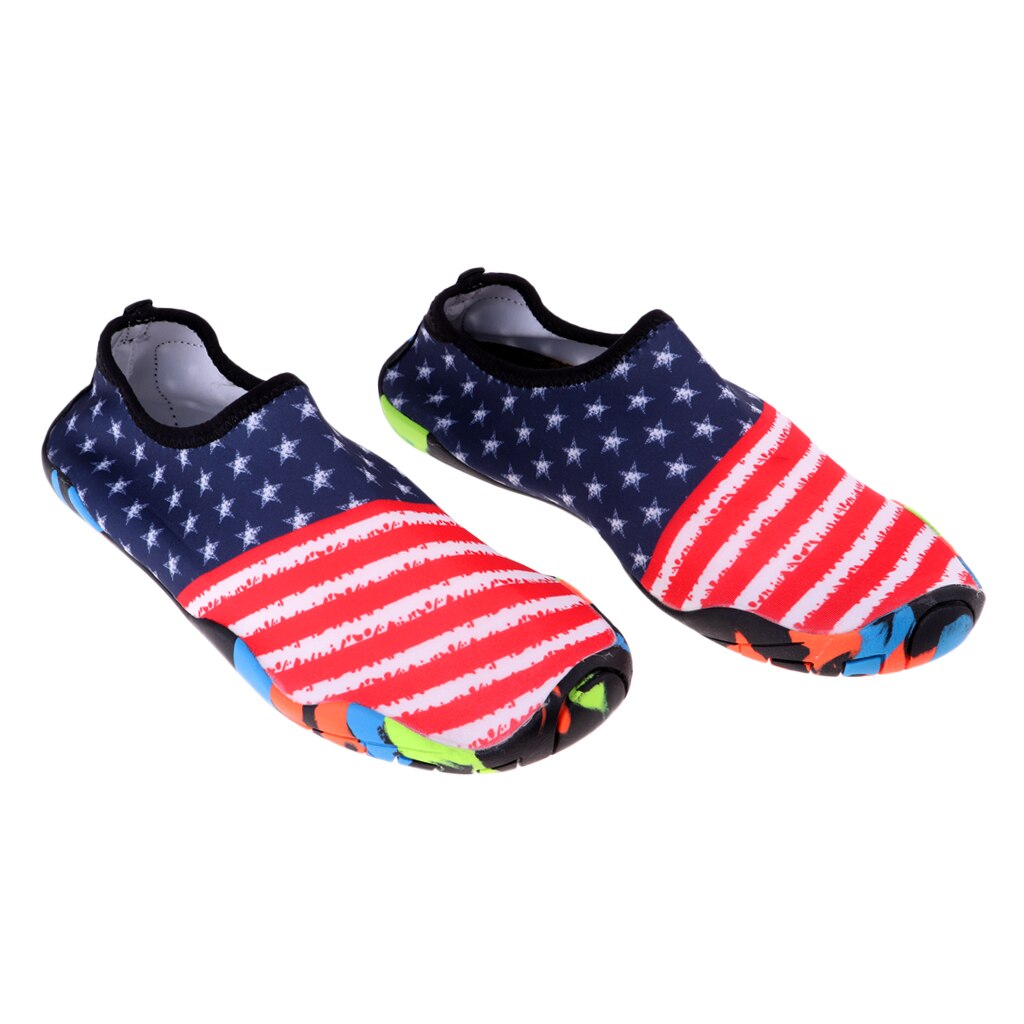 Water Shoes Men Women Aqua Shoes Barefoot Quick-Dry Swim Shoes Surf Wet Shoes Beach Shoes for Boating Walking Driving Beach Yoga: stripe star Size 39