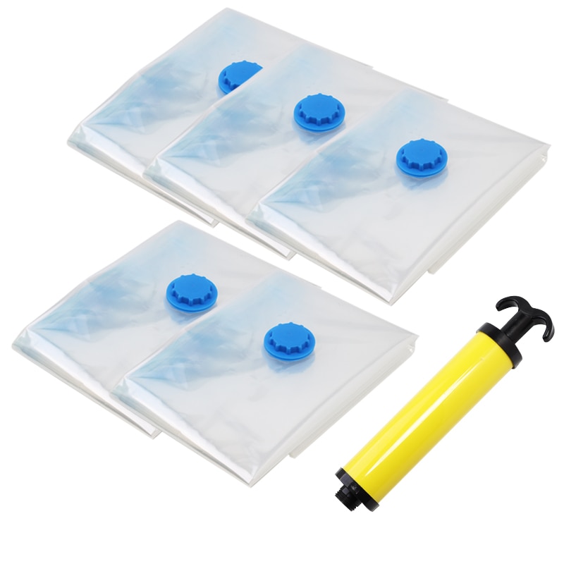 Thuis Vacuümzak voor Kleding Opbergtas Met Klep Transparante Grens Opvouwbare Compressed Organizer Saving Seal Packet