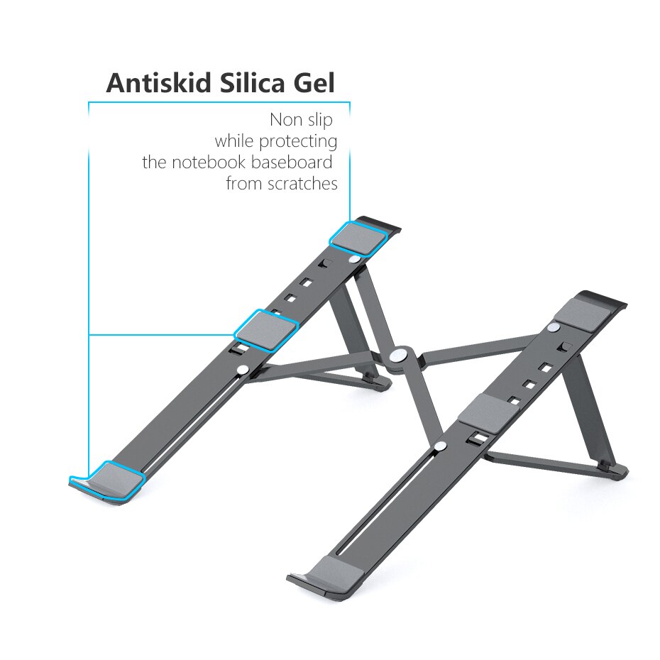 X Style 4 Angles Adjustable Foldable Aluminum Laptop Stand Desktop Notebook Holder Desk For 7-15 Inch Macbook Pro Air