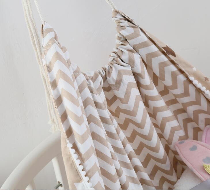 Cartoon Baby Children Hammock Swing Rocking Chair Indoor Outdoor Hanging Basket Babys Kids Home Hammocks Swings Decoration: Khaki wave