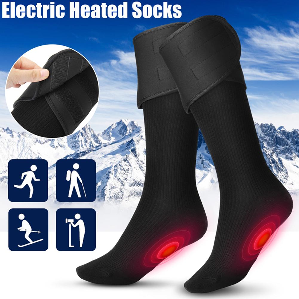 Vrouwen Mannen Elektrische Verwarmde Kousen Katoen Ademend Slang Batterij Verwarming Sport Sokken Unisex Kalf Lengte Volwassen Winter Warmer