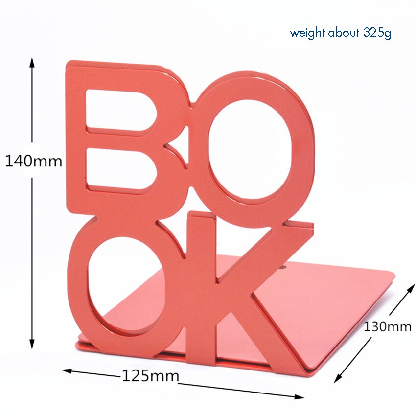 1 paar boekensteunen in de vorm van een alfabet van metaal, houder voor thuiskantoor, bureau, boekenrek, boekenstandaard, 140 x 125 x 130mm