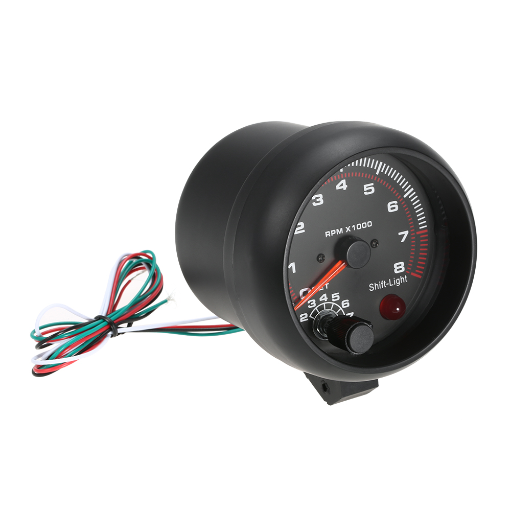 Universal- 8000RPM Schwarz Auto Tachoscope Messgerät Revolution Meter 12V 3,75 Zoll Auto Lkw Tachometer Digital Tacho Auto