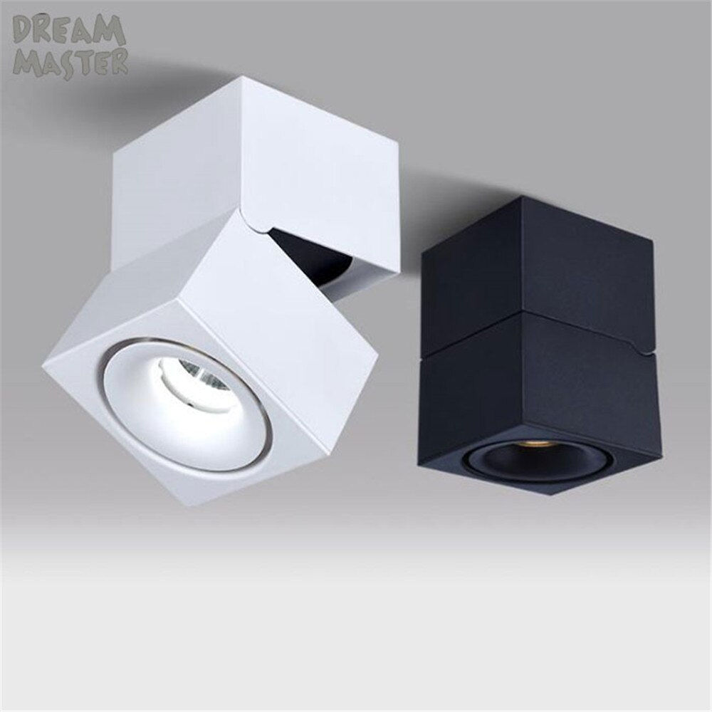 Opvouwbare 12W Cree led spoor licht, zwart wit, 3000K 4000K 5000K rail lamp, surface mount plafond spotlight industriële downlighters