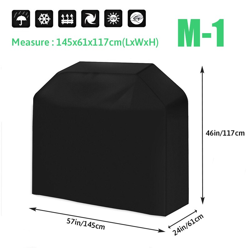 Waterproof BBQ Grill Cover Barbeque Cover Anti Dust Rain UV For Gas Charcoal Electric Barbe Barbecue Accessories Outdoor Garden: M-1