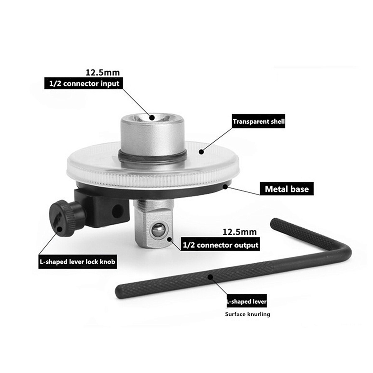360° 1/2 Inch Adjustable Drive Torque Angle Gauge Auto Garage Tool Set For Hand Tools Wrench Auto repair tools