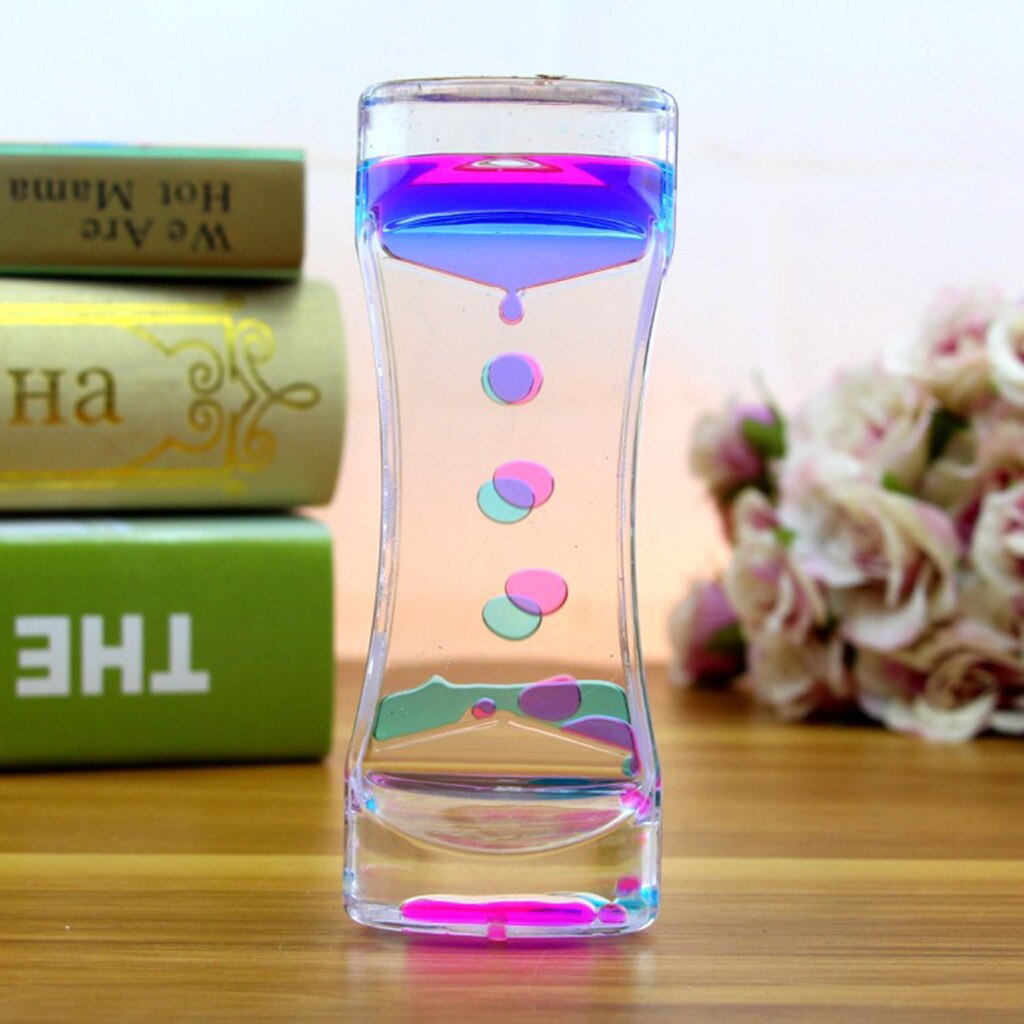 Square Slide Mixed Floating Oil Liquid Motion Hourglass Timer Sensory Toy Sand Clock Hourglass Timer As Delicate