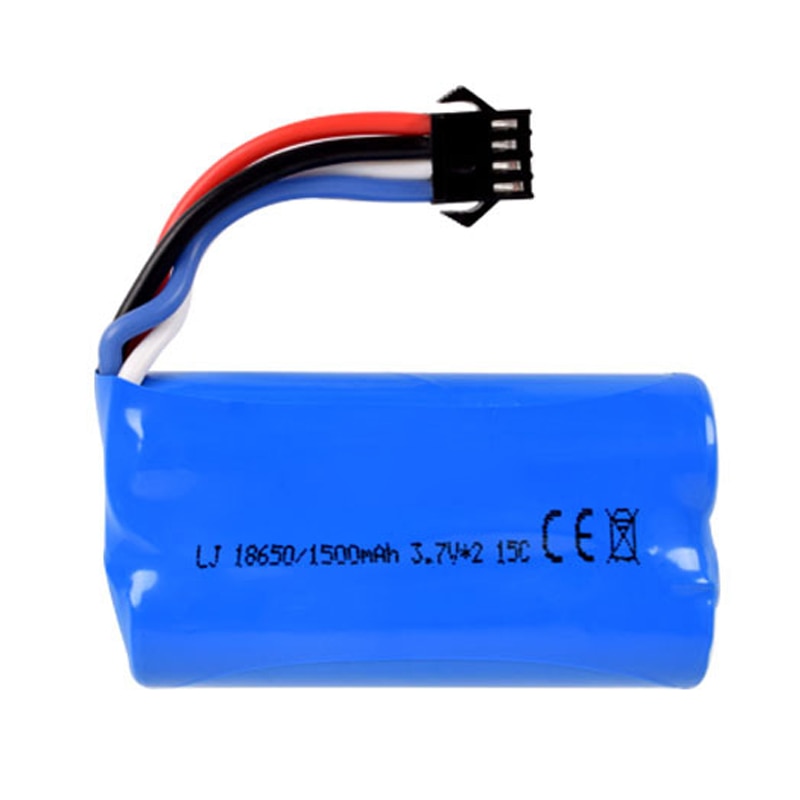 7.4v (3.7vx2) 1500mah 15C 18650 Li-ion SM-4P Plug Battery RCHQ961 962 UD1902 1002 toys battery