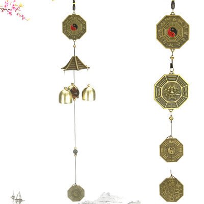 Stongwell traditionell kinesisk legering brons vindspel handgjorda hantverk hem dörr hänge väggdekoration fengshui ornament: 15