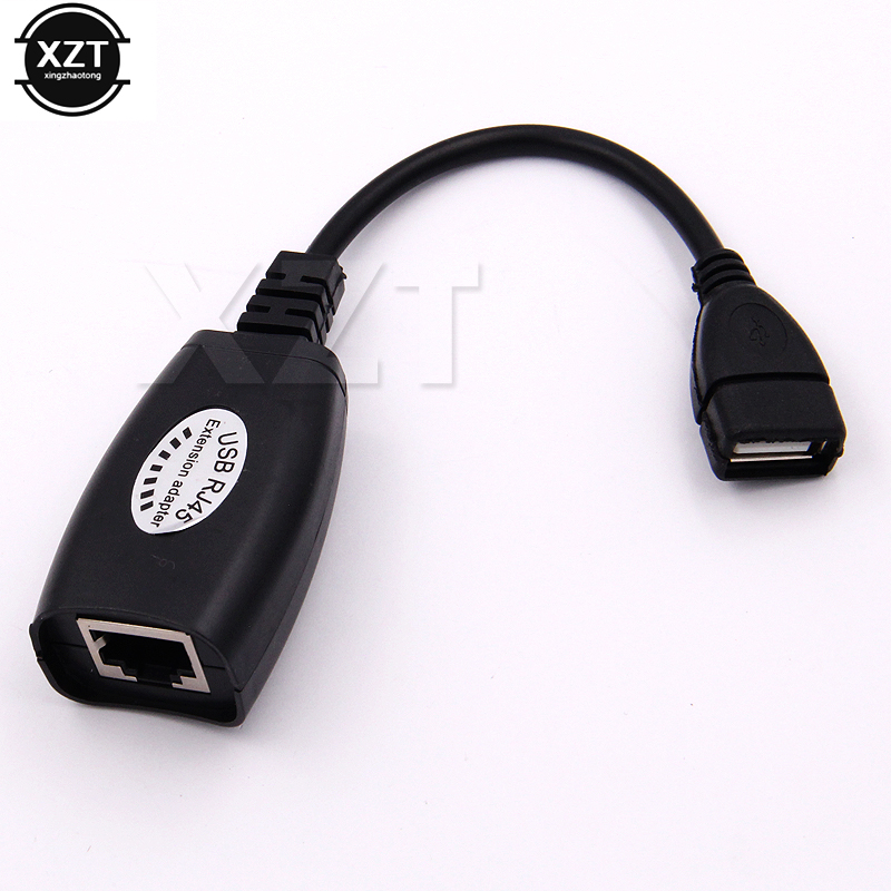 High Speed Black Mini USB RJ45 LAN Cable Adapter Extension USB Cat5e Network Cable Extension Adapter 50m Use CAT5 LAN Cable
