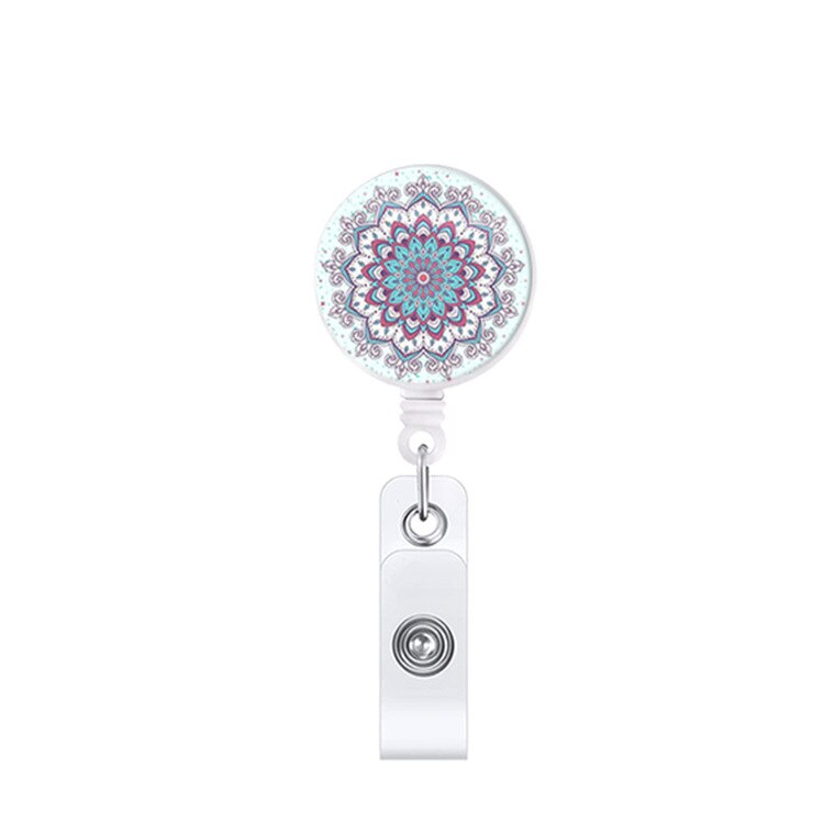1 stykke top genoprettelig sygeplejerske badge holder blomster studerende id-kort navneskilt holder klip nøgleringe: 4