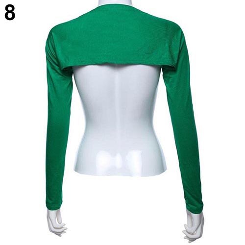 Vrouwen Solid Katoen Stretch Een Stuk Schouder Mouw Zon Arm Cover: Green