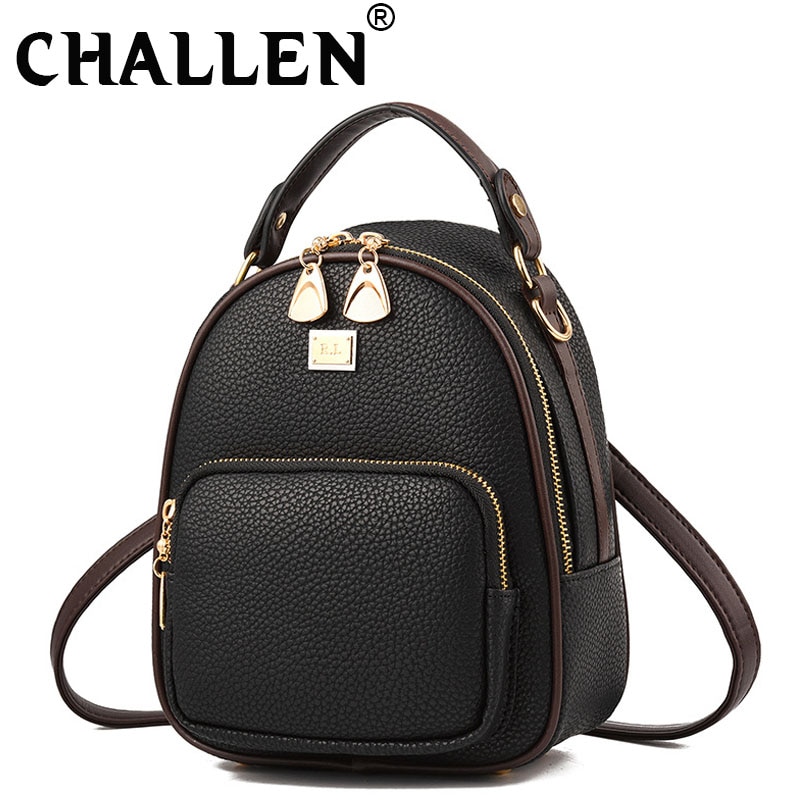 Leather Vintage Shoulder Backpack bag Women mini samll Backpack School Bag girls Travel phone Bags B42-88