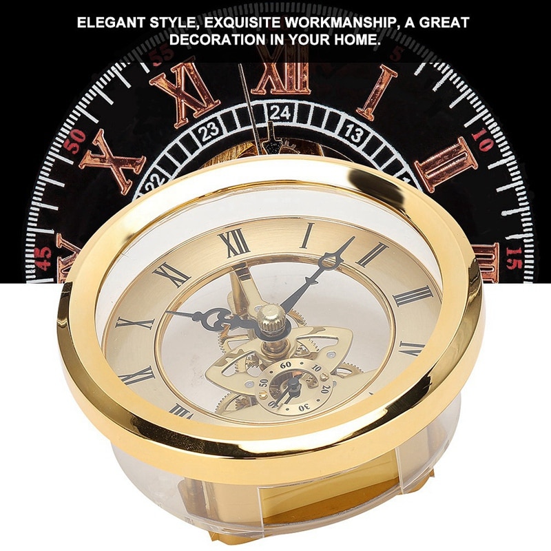 Toy Prop DIY Metal 103mm Built-In Clock Insert Transparent Clock DIY Desk Craft Clock Accessory Carnival Party Watch Repair Tool