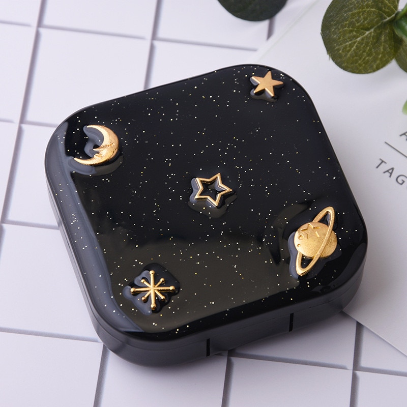 Portable Contact Lens Case with Mirror Women Man Travel Contact Lenses Box Mini Square Contact Lens Container Lentes De Contacto