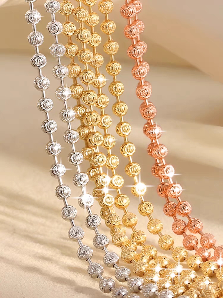 Collana in argento sterlina 925 da 2mm con catena di diamanti scintillanti per donna uomo 40cm - 60cm S925 con perline a sfera con ciondolo a forma di catena gioielli fai da te