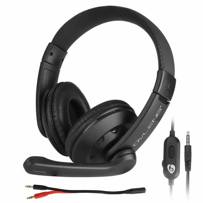 Gaming Microfoon Headset Stereo Over-Ear Hoofdtelefoon Stereo Geluid Voor PS4 Nintendo Switch Xbox One Pc Auriculares Oortelefoon: Black