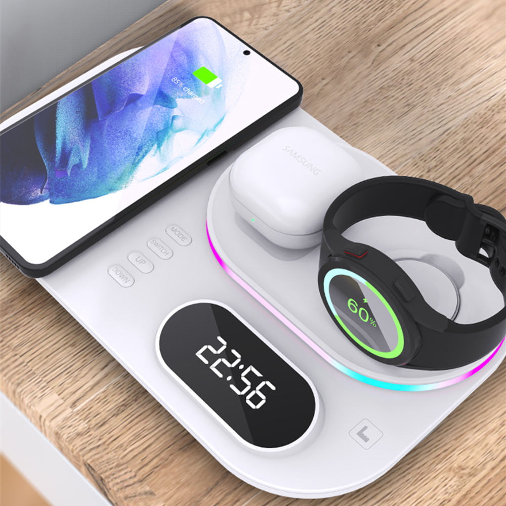 Päivitä nopea langaton laturi  qi 3 in 1 langaton latausasema, joka on yhteensopiva apple airpodin kanssa iphone samsung watch galaxy  s20