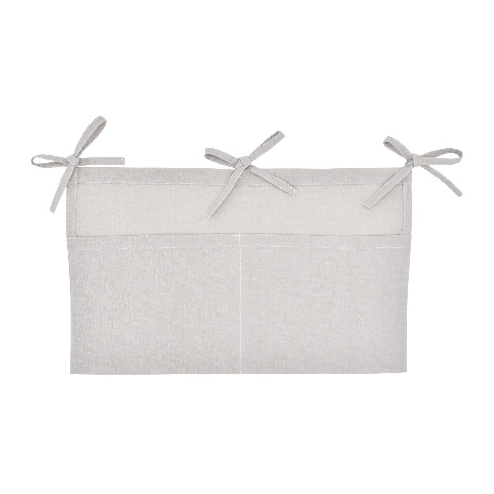 Bolsa de almacenamiento para mesita de noche de bebé, bolsillos para recién nacido, parachoques para cuna, bolsa colgante para cuna, organizador de juguetes, pañales, ropa de cama, parachoques, 50x30cm: Gris