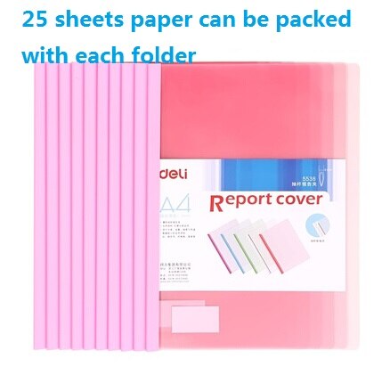 QSHOIC a4 binder a4 10pcs/lot office file Folder A4 insert folder A4 Filing clip lever rod pumping Binder Report Folder: pink