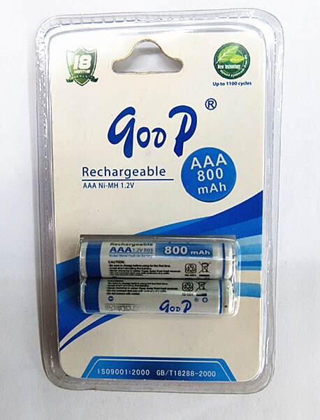 Goodey godp7 opladen mobiele, AAA oplaadbare batterij, hoge capaciteit 800 mAh 1.2 V Ni MH batterij Oplaadbare Ion Cell