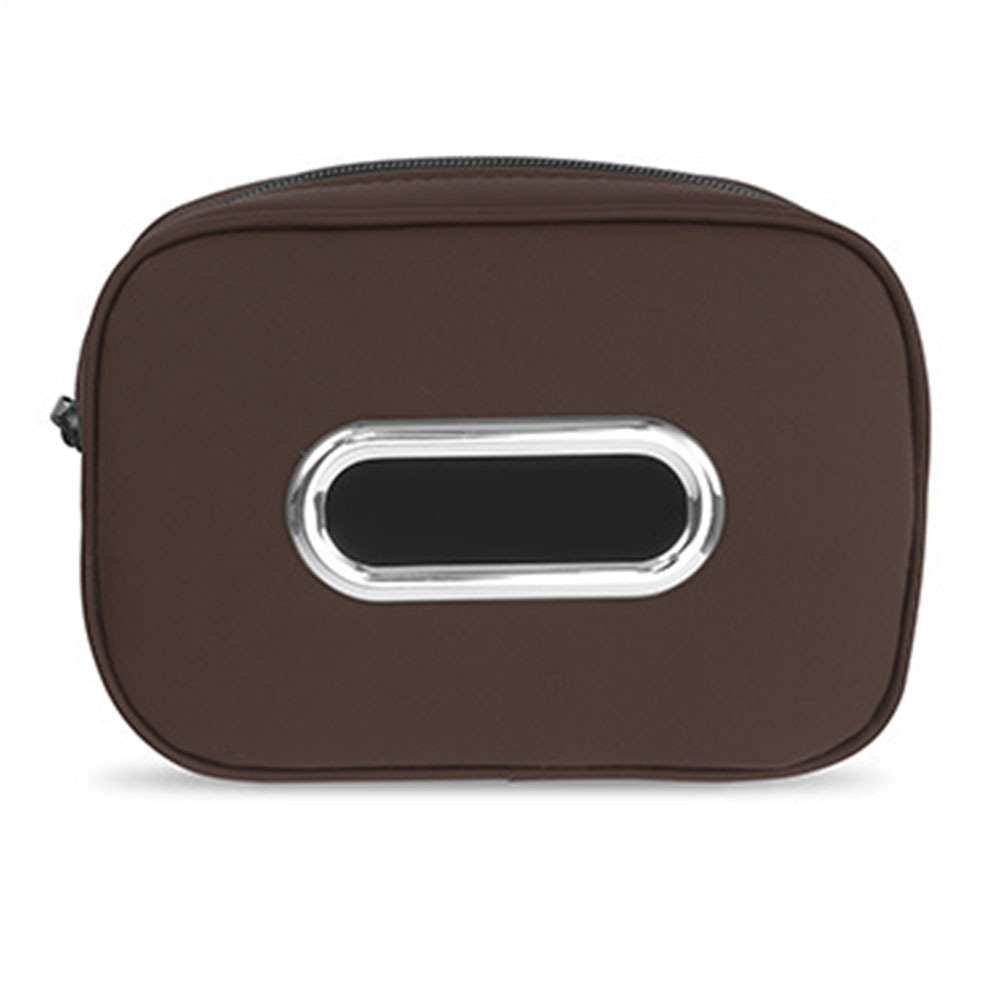 Multifunctional Car Tissue Box Zipper PU Leather Car Napkin Holder with Fix Strap Paper Box Backseat Tissue Case: Orange