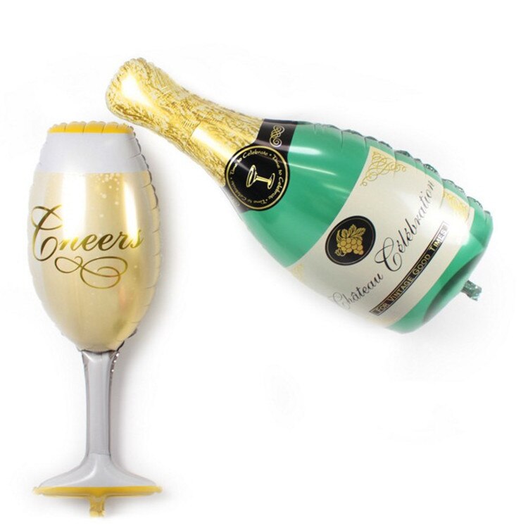 bouteille de champagne chaude coupe verre aluminium film ballon costume société cocktail fête anniversaire décoration célébrer une victoire: Émeraude