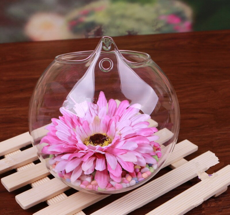 Boule transparente suspendue au mur, pot de fleurs, Vase de plantes, réservoir de poisson, conteneur de Terrarium, bouteille en verre pour décoration de jardin: Default Title