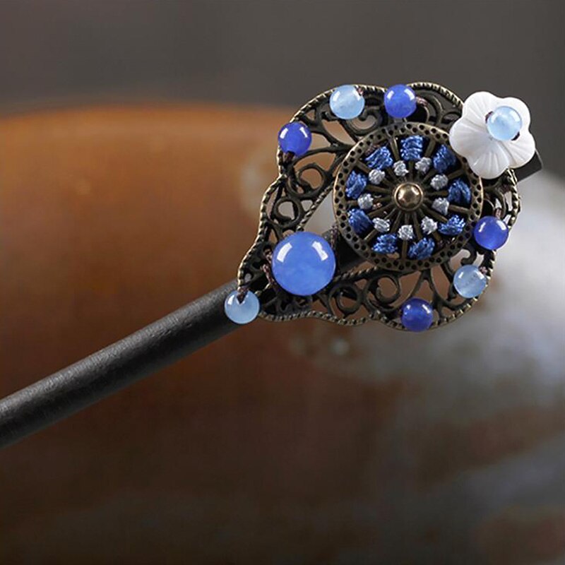 Classic Flower Tassel Handmade Hair Sticks Hair Chopsticks Chinese Bridal Wood Hairpins Hair Clip Wedding Hair Jewelry for Women: M