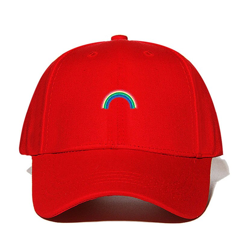 Nuovo Berretto da Baseball Del Ricamo Arcobaleno Papà Caps Unisex Degli Uomini Delle Donne Del Cappello di Snapback Berretto Da Baseball del Cotone Dropshipping: Rosso