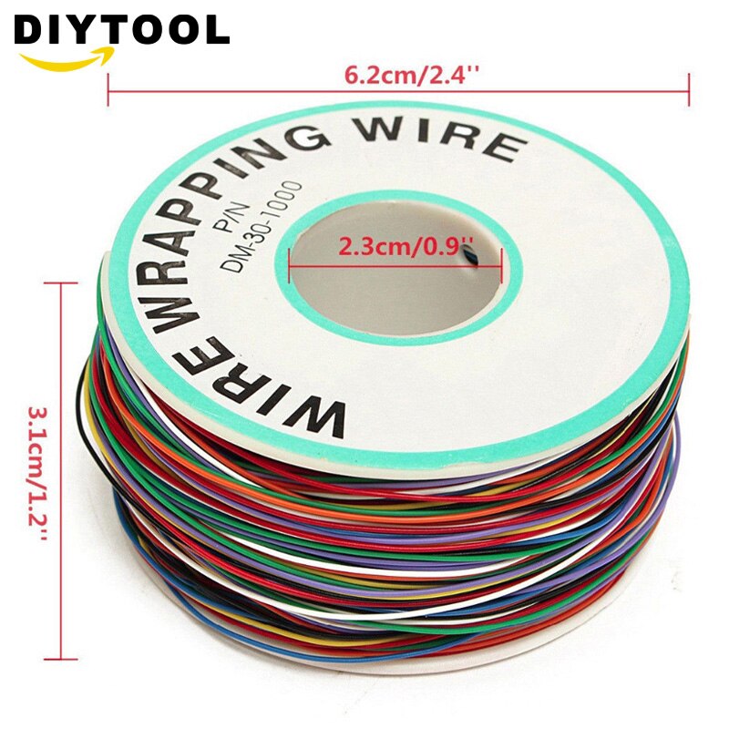 8 farben P/N B-30-1000 30AWG FARBIGER Verpackung Draht Jumper Kabel flexibel PVC Elektronische leiter Draht Anschluss FÜR PCB