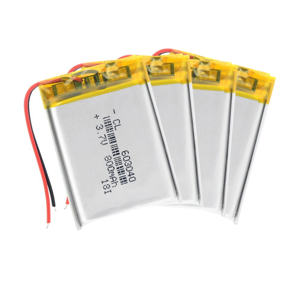 3,7 V 800mAh 603040 wiederaufladbare Li-Ion batterie Lithium-Polymer-Batterie Für GPS Navigator Mp3 Mp4 Mp5 Pad DVD E-Buchen lautsprecher: 4Stck