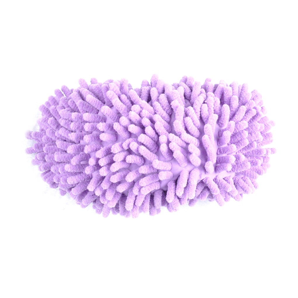 Lazy Mopping Shoes Cover Washable Chenille Fibre House Floor Cleaning Dust Mop Slippers Foot Socks Mop Shoes Duster Cloth: 1pcs purple