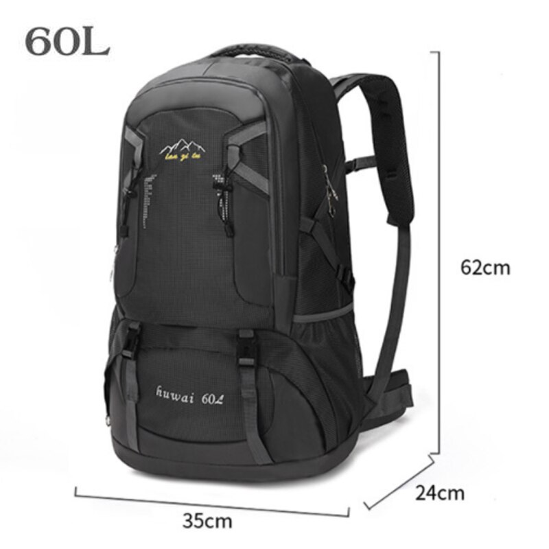 60L Waterproof Outdoor Trekking Climbing Backpack Unisex Camping Travel Nylon Bag Hiking Rucksack Fishing Cycling Backpack