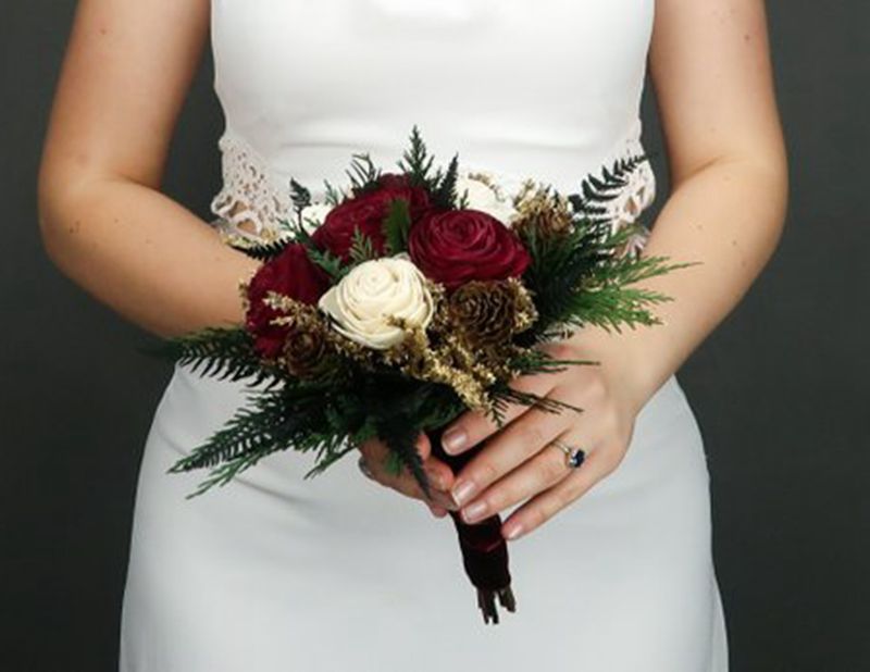 Handgemaakte Rose Kunstmatige bruid Rood Boeket Bruidsmeisje Boeket bruidsboeket boeket mariage ramo de novia Bruiloft bloem