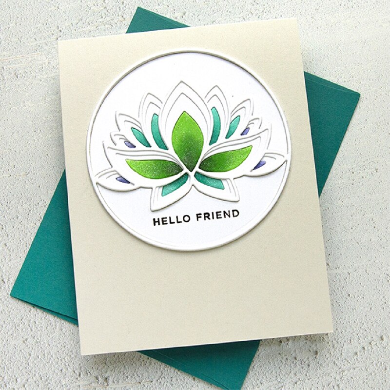 Round Frame Lotus Embossing Layering Metal Cutting Dies For DIY Layered Background Card Scrapbooking Making No Stamps