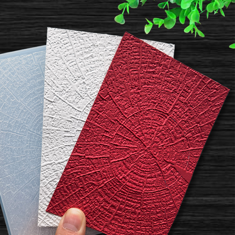 1 unique texture: embossed folder with beautiful patterns of tree rings - durable plastic, 3D , suitable for DIY scrapbook