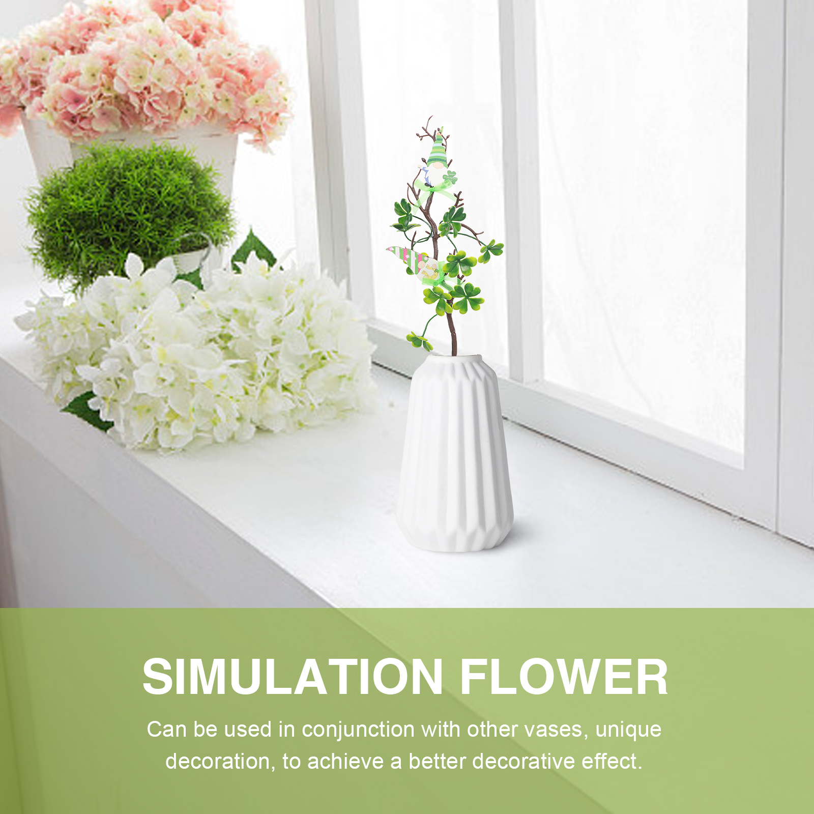 St. Patrick's Day Plastic Shamrock Decorative Simulated Branch for Party Decor